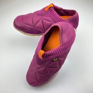 ~ TEVA 9 Shoes Slip-On Moc Ember Gorpcore Stretch Sneaker Plum Burgundy Wine Wmn